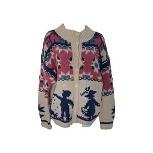 Vintage Woolrich Fair Isle Wool Cardigan Womens Small Cottagecore Prairie‎ Farm